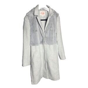 Gianni Bini Herringbone Faux Fur Jacket SZ M NWOT Glam Old Money Outdoors Winter